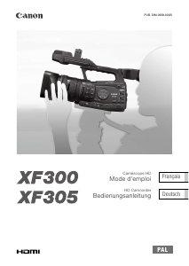 Mode d’emploi Canon XF300 Caméscope