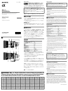 Manual de uso Sony SAL300F28G Objetivo