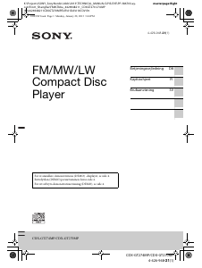 Brugsanvisning Sony CDX-GT274MP Bilradio