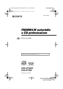 Návod Sony CDX-GT300S Autorádio