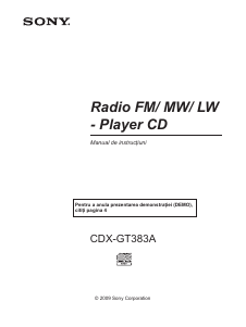 Manual Sony CDX-GT383A Player auto