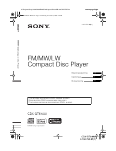 Käyttöohje Sony CDX-GT540UI Autoradio