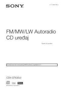 Priručnik Sony CDX-GT630UI Radioprijamnik za automobil