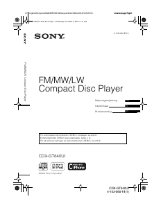 Brugsanvisning Sony CDX-GT640UI Bilradio