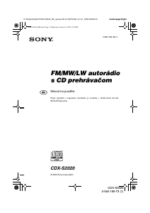 Návod Sony CDX-S2020 Autorádio