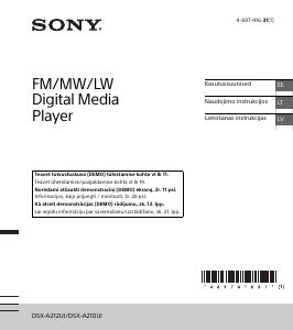 Rokasgrāmata Sony DSX-A210UI Automašīnas radio iekārta