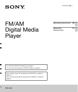 Manual de uso Sony DSX-A300DAB Radio para coche