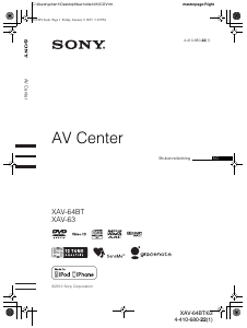 Bruksanvisning Sony XAV-64BT Bilradio