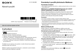 Manuál Sony NW-A25 Přehrávač MP3