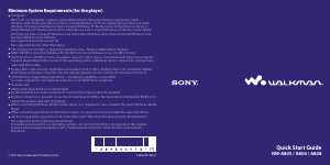 Manual Sony NW-A805 Walkman Mp3 Player