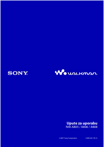 Priručnik Sony NW-A808 Walkman Mp3 reproduktor