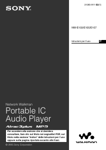 Manuale Sony NW-E105 Walkman Lettore Mp3