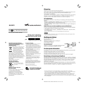 Brugsanvisning Sony NWD-B103F Walkman Mp3 afspiller