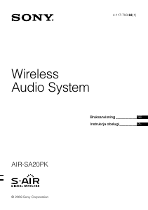 Instrukcja Sony AIR-SA20PK Głośnik ze złączem