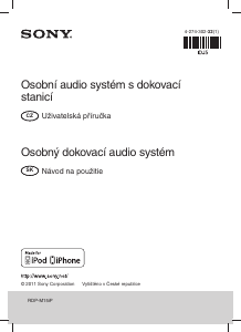Manuál Sony RDP-M15IP Reproduktorová sada