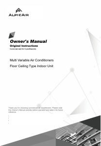 Handleiding AlpicAir AFMI-28VRDC1D Airconditioner