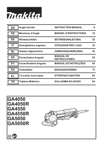 Manuale Makita GA4550R Smerigliatrice angolare