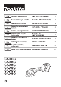 Handleiding Makita GA008G Haakse slijpmachine