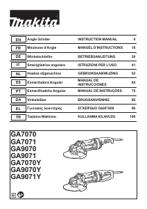 Εγχειρίδιο Makita GA9071 Γωνιακός τροχός
