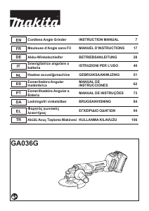 Mode d’emploi Makita GA036G Meuleuse angulaire