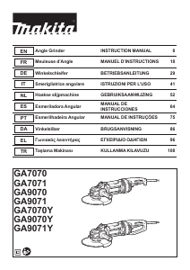 Handleiding Makita GA9071Y Haakse slijpmachine