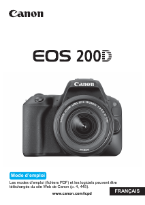 Mode d’emploi Canon EOS 200D Appareil photo numérique