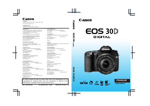 Mode d’emploi Canon EOS 30D Appareil photo numérique