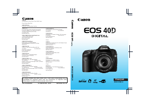 Mode d’emploi Canon EOS 40D Appareil photo numérique
