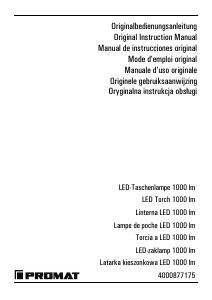 Manual de uso Promat 4000877175 Linterna