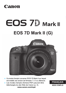 Mode d’emploi Canon EOS 7D Mark II Appareil photo numérique