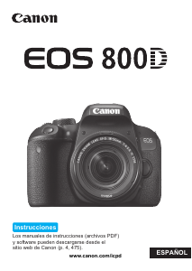 Manual de uso Canon EOS 800D Cámara digital