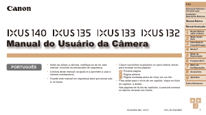 Manual Canon IXUS 135 Câmara digital