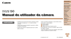 Manual Canon IXUS 190 Câmara digital