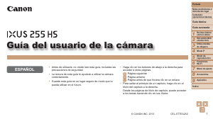 Manual de uso Canon IXUS 255 HS Cámara digital