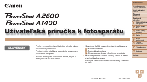 Návod Canon PowerShot A1400 Digitálna kamera