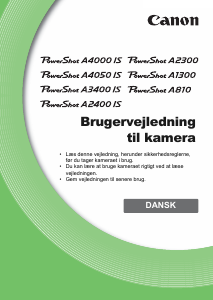 Brugsanvisning Canon PowerShot A2400 IS Digitalkamera
