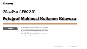 Kullanım kılavuzu Canon PowerShot A3500 IS Dijital kamera