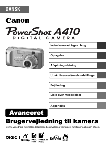 Brugsanvisning Canon PowerShot A410 Digitalkamera