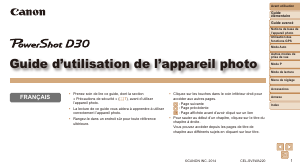 Mode d’emploi Canon PowerShot D30 Appareil photo numérique