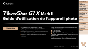 Mode d’emploi Canon PowerShot G1 X Mark II Appareil photo numérique