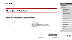Mode d’emploi Canon PowerShot G1 X Mark III Appareil photo numérique