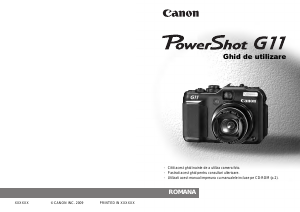 Manual Canon PowerShot G11 Cameră digitală