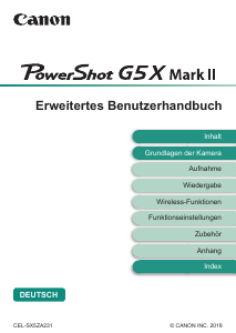 Bedienungsanleitung Canon PowerShot G5 X Mark II Digitalkamera
