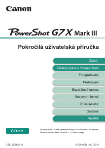 Manuál Canon PowerShot G7 X Mark III Digitální fotoaparát