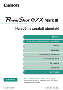 Használati útmutató Canon PowerShot G7 X Mark III Digitális fényképezőgép
