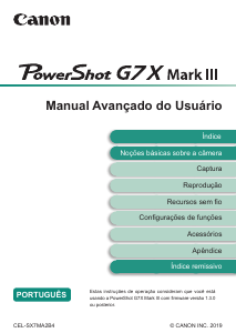 Manual Canon PowerShot G7 X Mark III Câmara digital