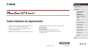 Mode d’emploi Canon PowerShot G7X Mark II Appareil photo numérique
