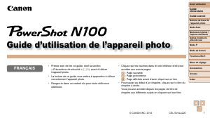 Mode d’emploi Canon PowerShot N100 Appareil photo numérique