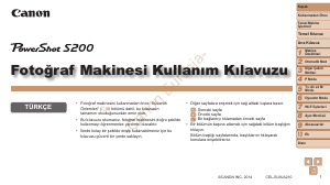 Kullanım kılavuzu Canon PowerShot S200 Dijital kamera