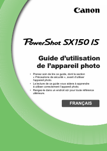 Mode d’emploi Canon PowerShot SX150 IS Appareil photo numérique